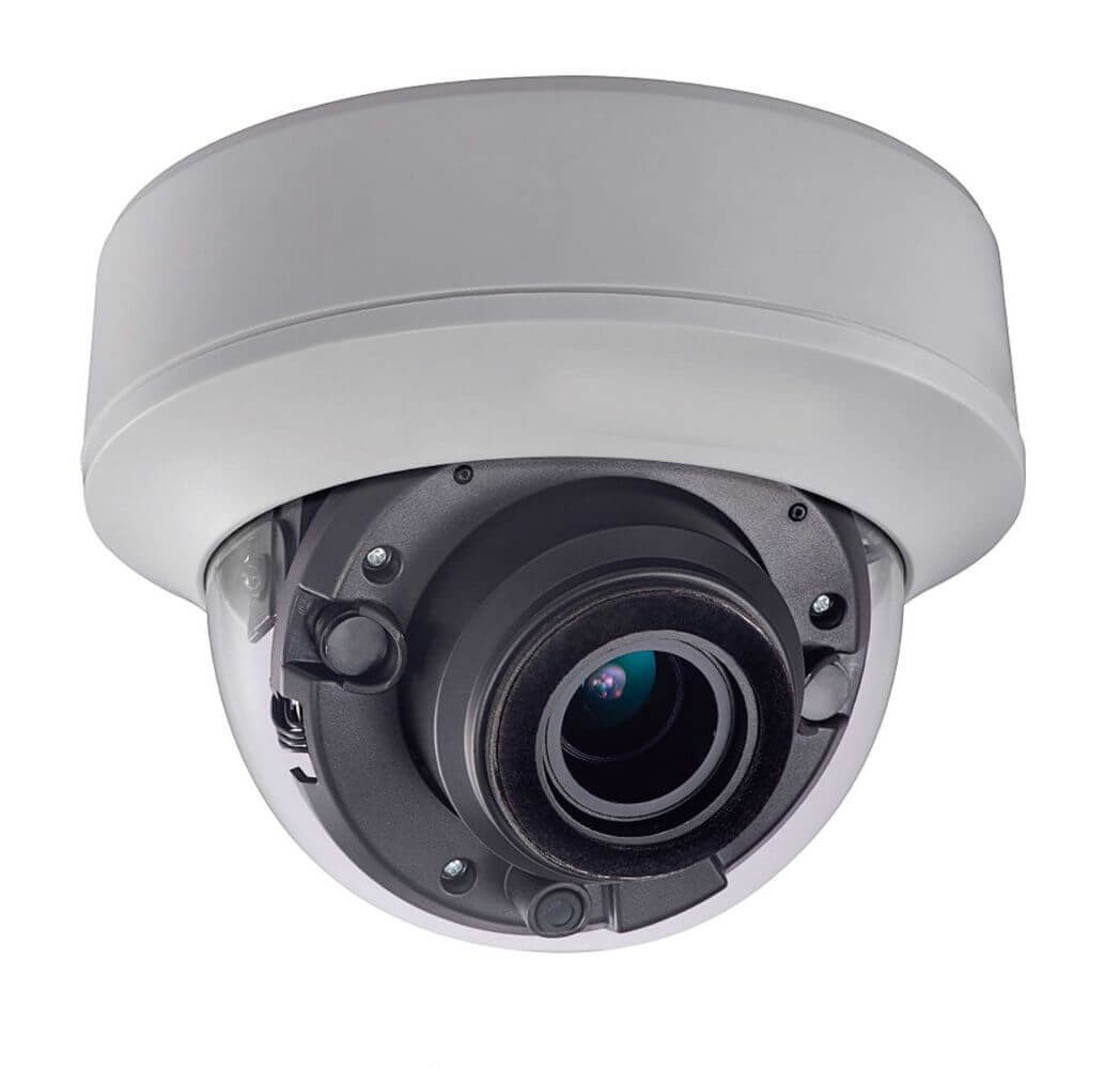 LTS Analog CCTV dome security camera, a compact and discreet surveillance solution, isolated against a white background.