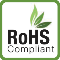 Image of the RoHS (Restriction of Hazardous Substances) certification logo, indicating that LED Light comply with the international standards restricting the use of certain hazardous substances in electrical and electronic equipment.