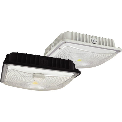 Image showcasing the Slim Canopy LED light, isolated on white background. This sleek, high-performance lighting solution, with its low-profile design and customizable settings, is a testament to Greenlogic's commitment to providing adaptable and durable LED Lighting Solutions.