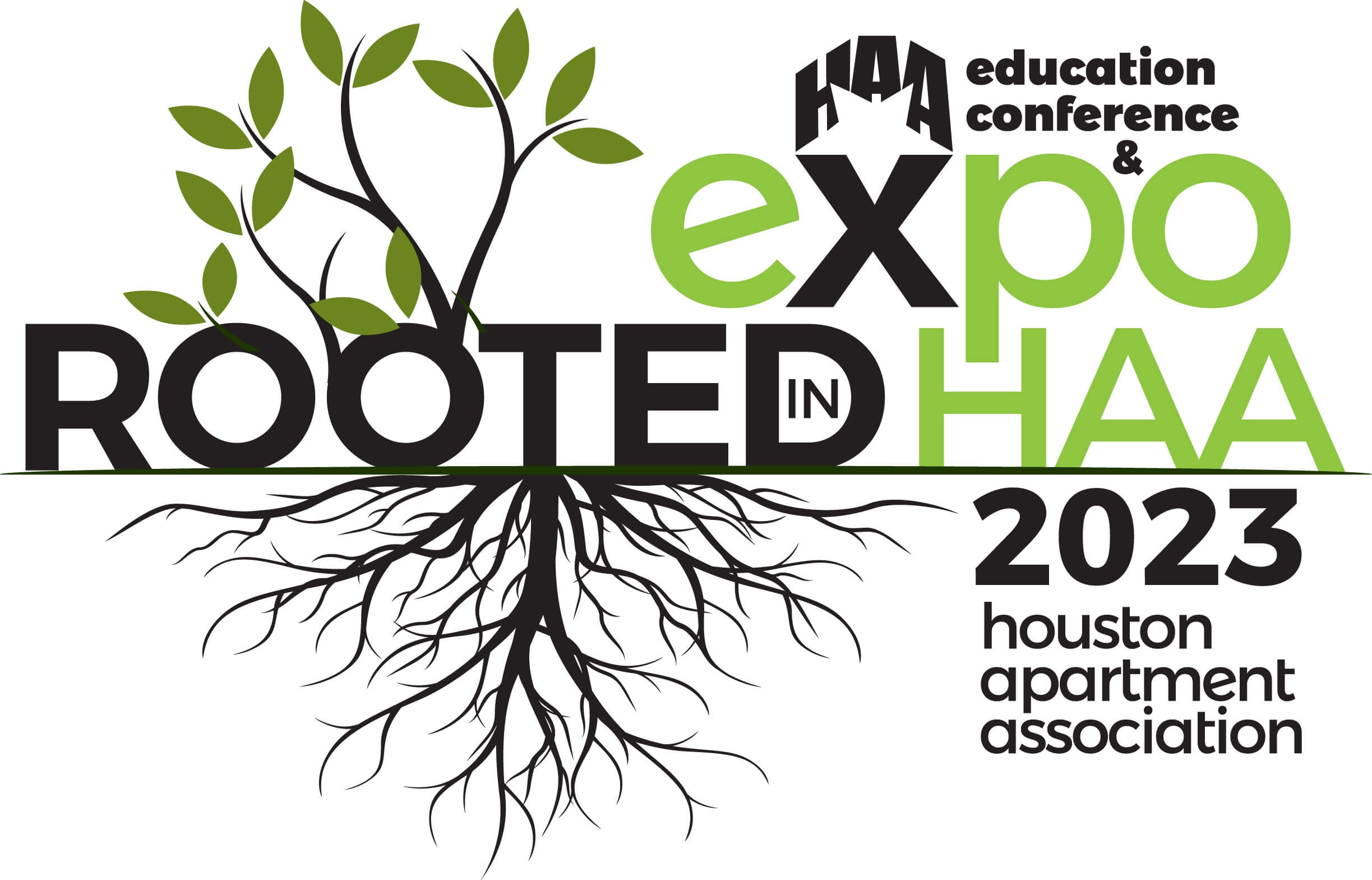 Official banner of the HAA Expo 2023, showcasing their commitment to sustainable energy solutions.