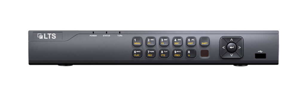 Image of an LTS Network Video Recorder (NVR) isolated on a white background.